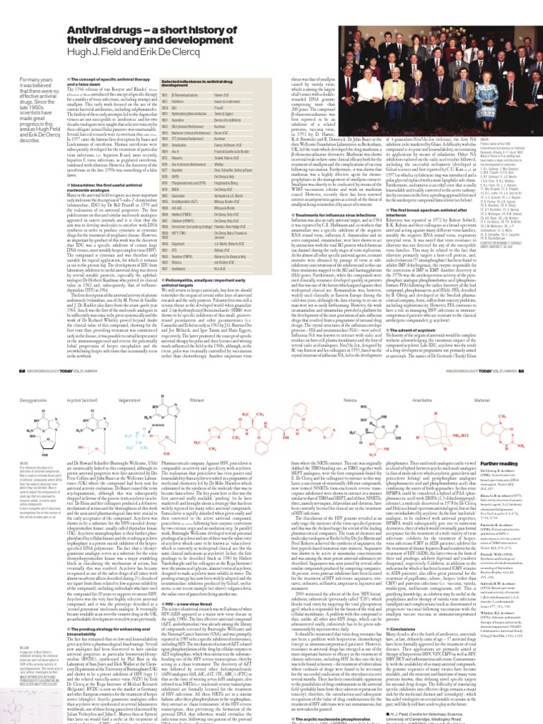 Hugh J. Field and Erik de Clercq: Antiviral Drugs - A Short History of ...