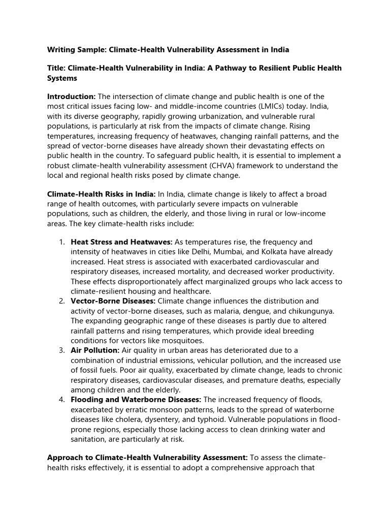 Climate-Health Vulnerability in India | PDF | Public Health | Climate ...
