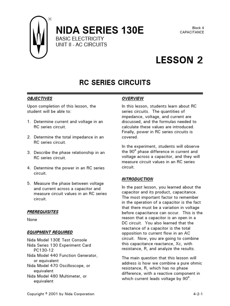 Understanding RC Series Circuits | PDF | Capacitor | Electrical Impedance