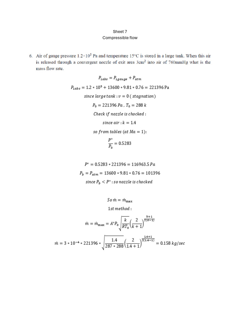 Compressible Flow Analysis and Calculations | PDF | Fluid Dynamics ...