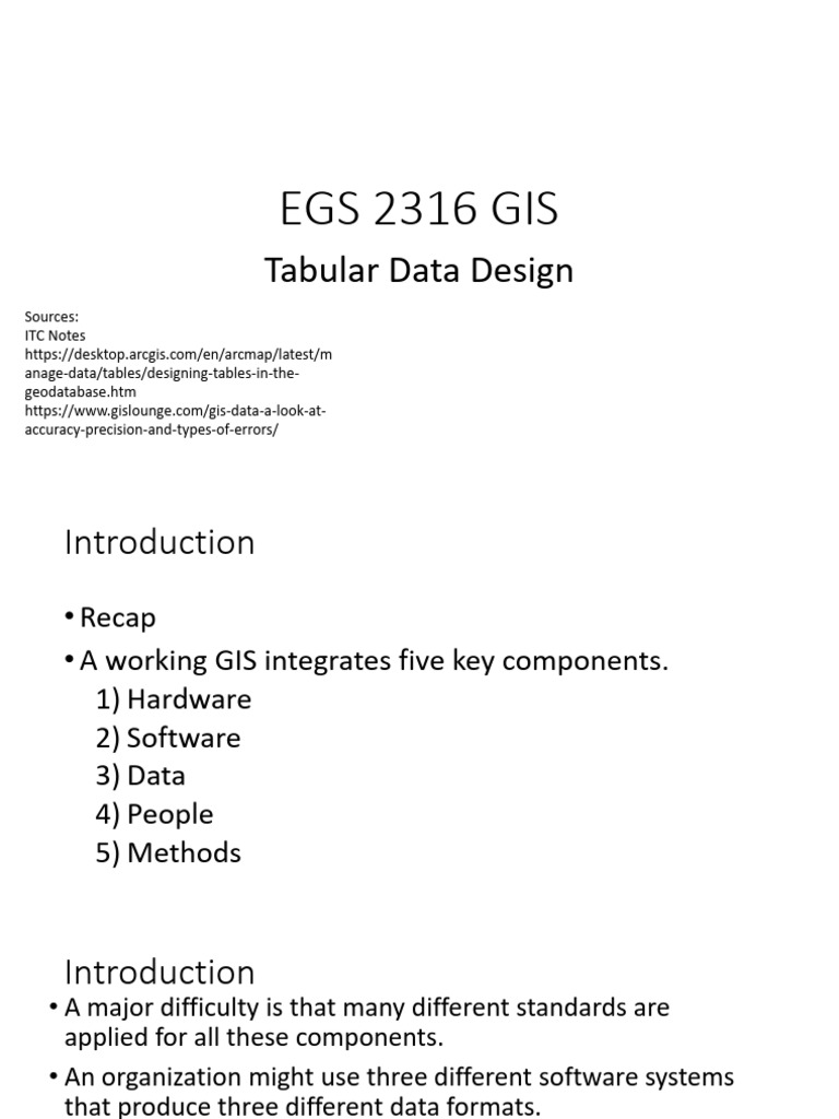 GIS Standards for Tabular Data Design | PDF | Geographic Information ...