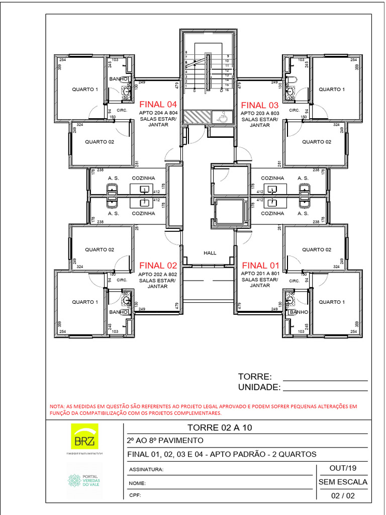 Plantas de Apartamentos 2 Quartos | PDF