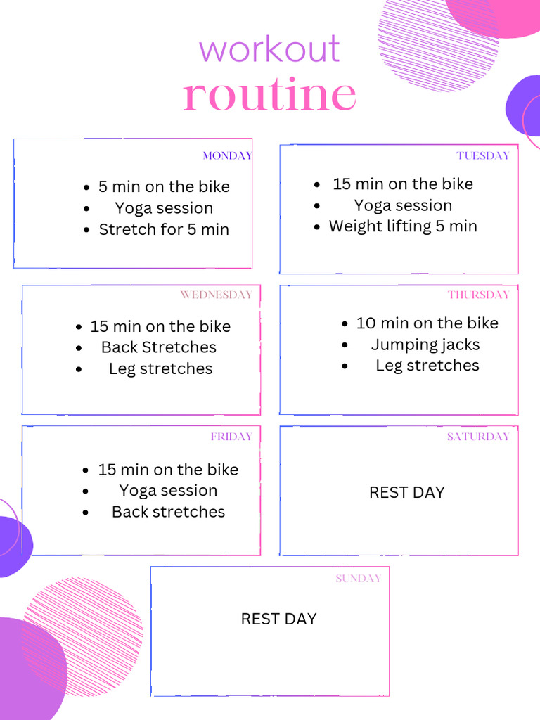 Weekly Workout Routine Plan | PDF