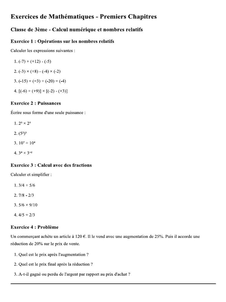 Exercice Chap1 | PDF