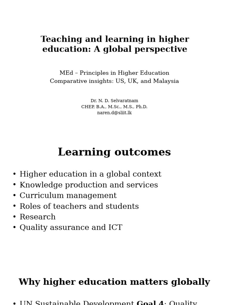 Higher Education in Global Context | PDF | Academic Degree | Doctor Of ...
