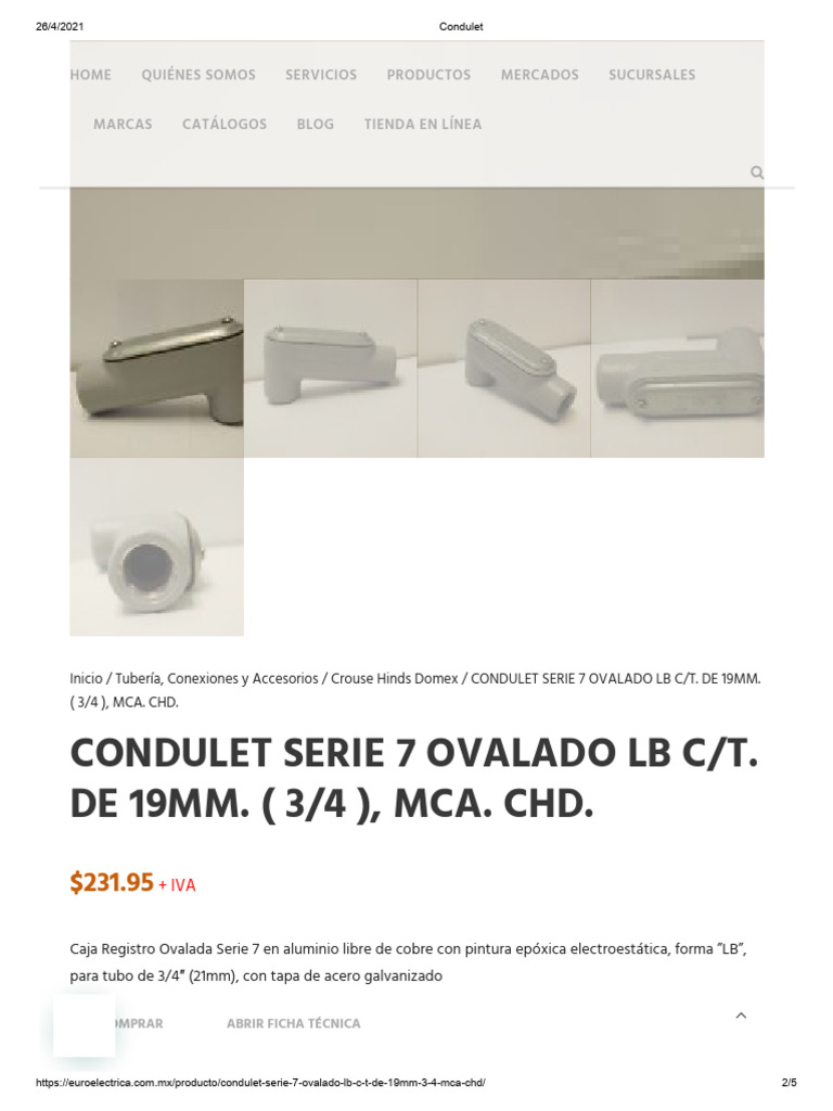 Condulet Ovalado Serie 7 de 19mm | PDF