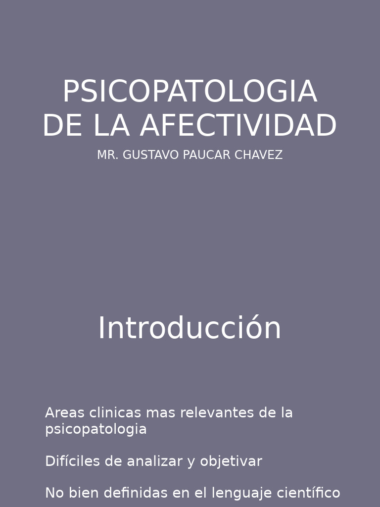 Psicopatología de la afectividad | PDF | Las emociones | Afecto ...
