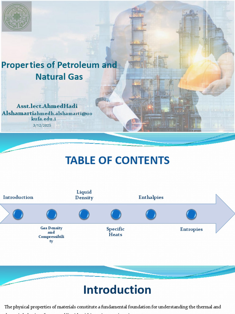 Petroleum and Natural Gas Properties Guide | PDF | Gases | Density