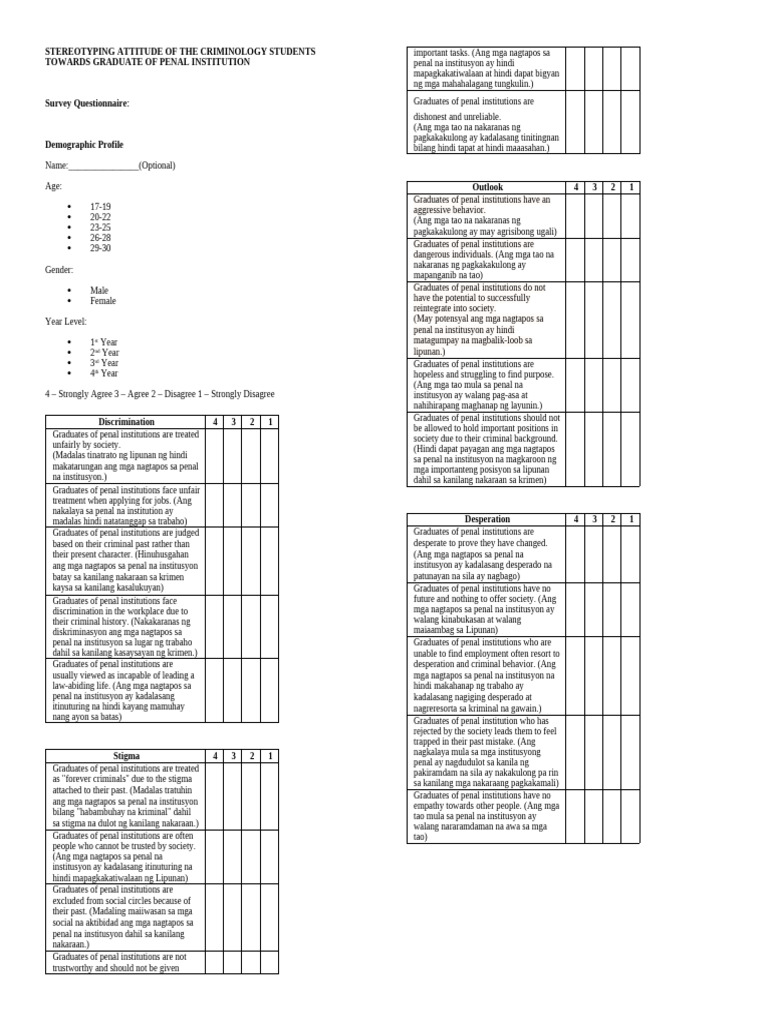 Research Group 3 Survey Questionnaire | PDF