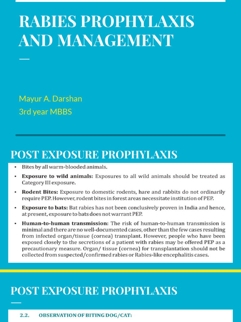 Rabies Post-Exposure Prophylaxis Guide | PDF
