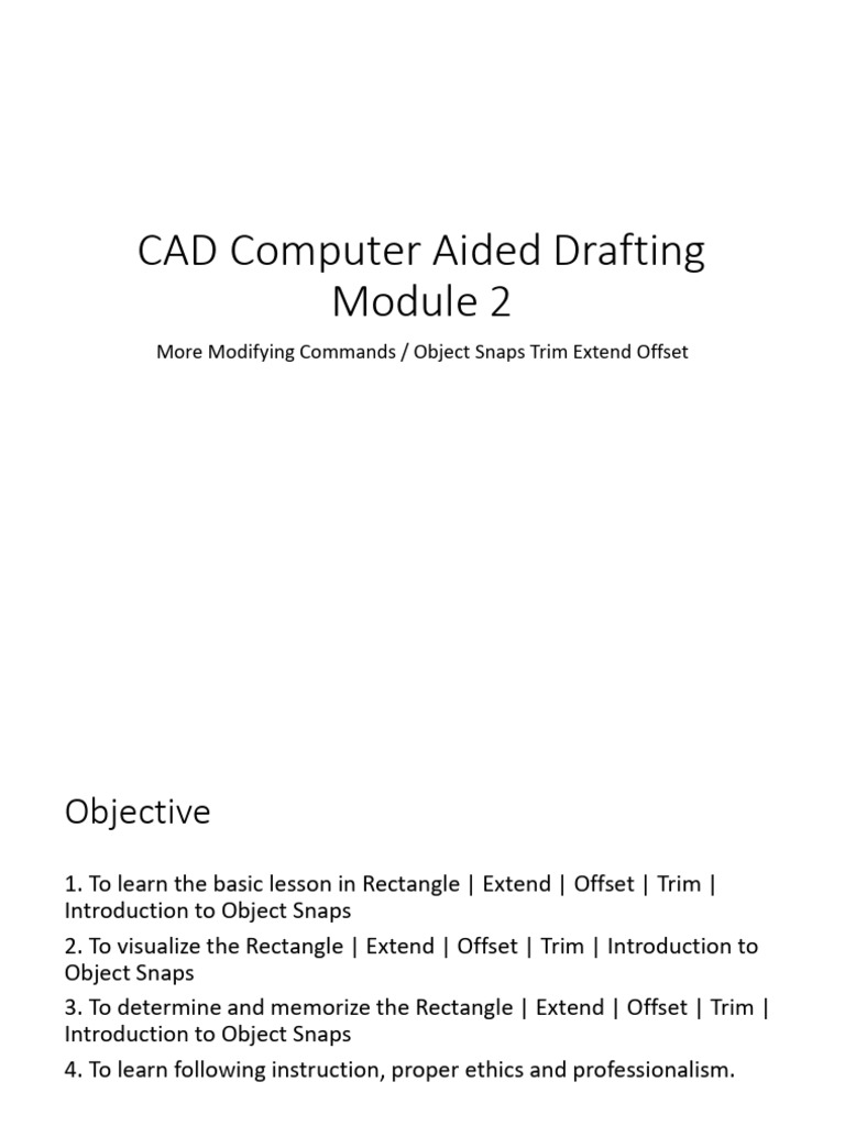 CAD Modifying Commands & Object Snaps | PDF