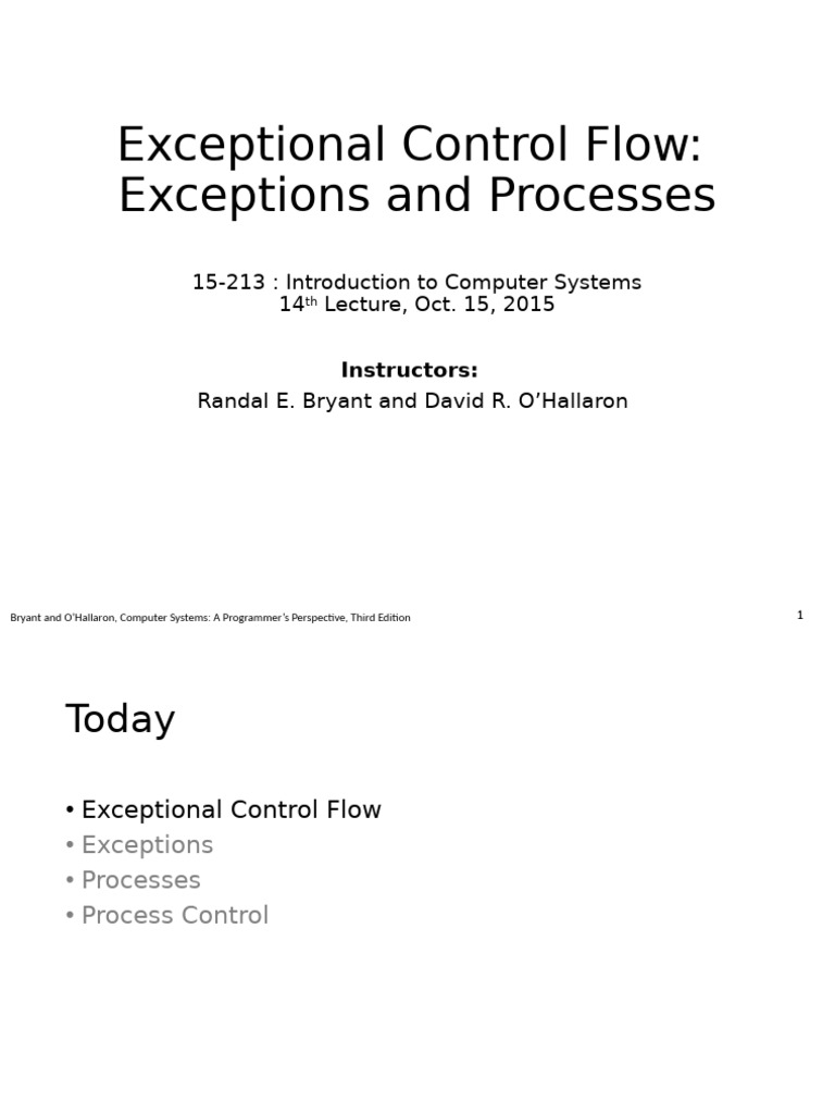 Exceptional Control Flow in Computer Systems | PDF | Process (Computing ...