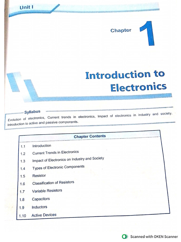 Unit1 Chapter1 Introduction To Electronics | PDF