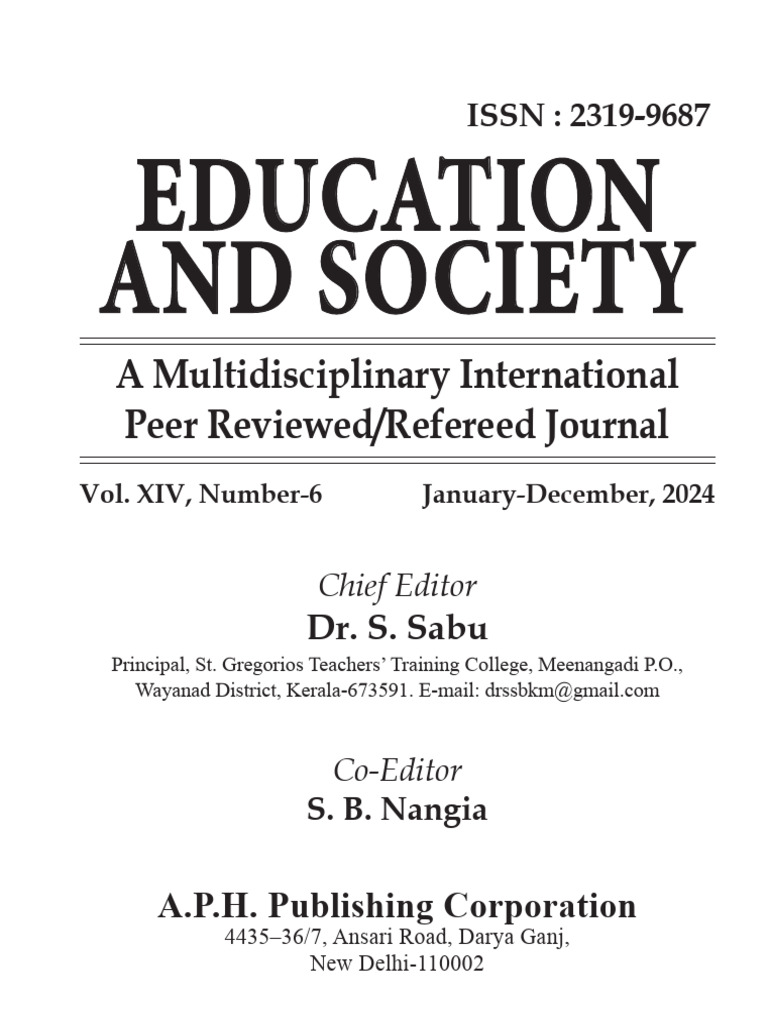 Education and Society Journal Vol XIV | PDF | Teacher Education | Teachers