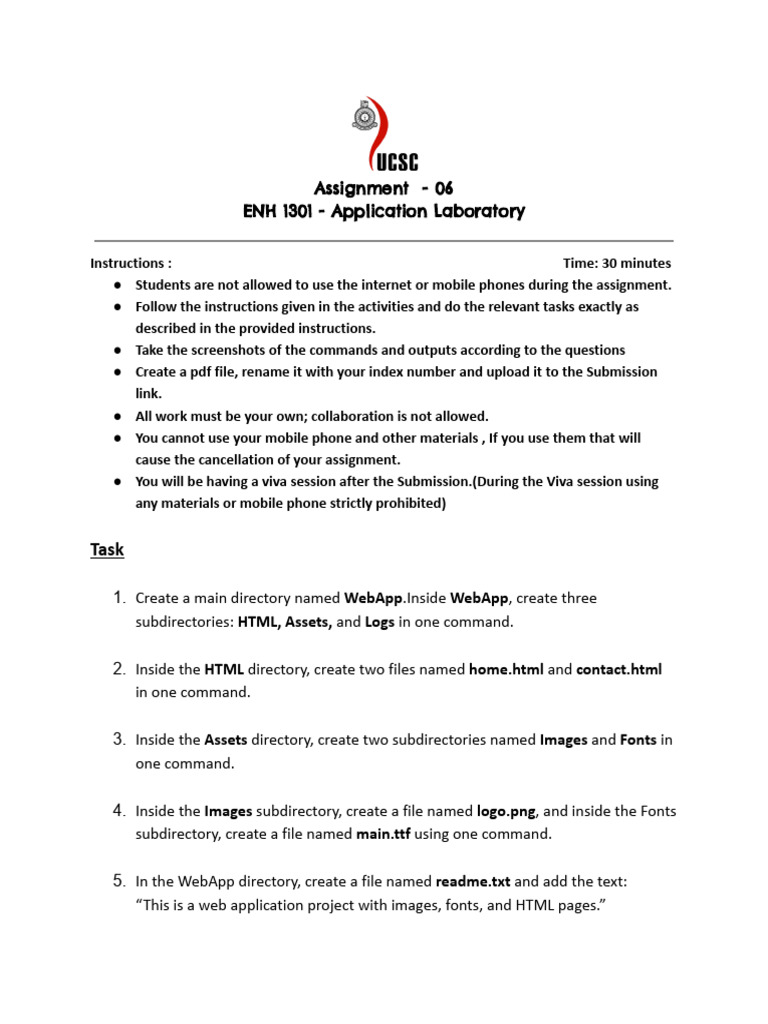 WebApp Directory Assignment Guide | PDF | Computer File | Filename