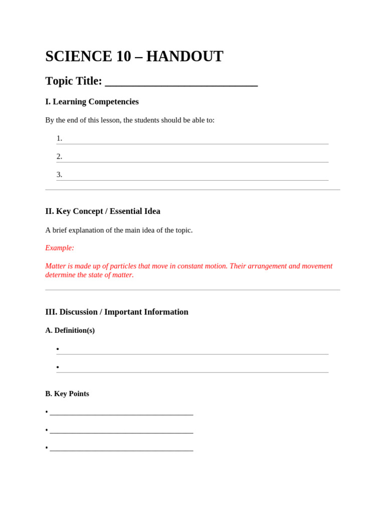 Hand Out Template | PDF