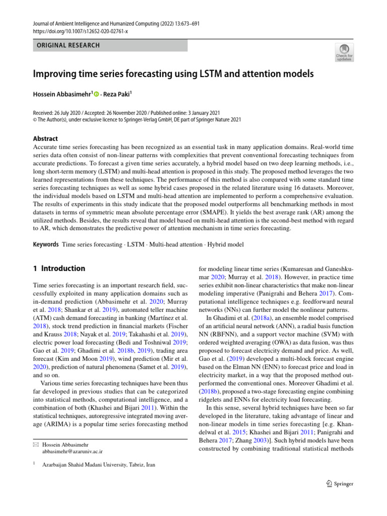 LSTM and Attention for Time Series Forecasting | PDF | Time Series ...