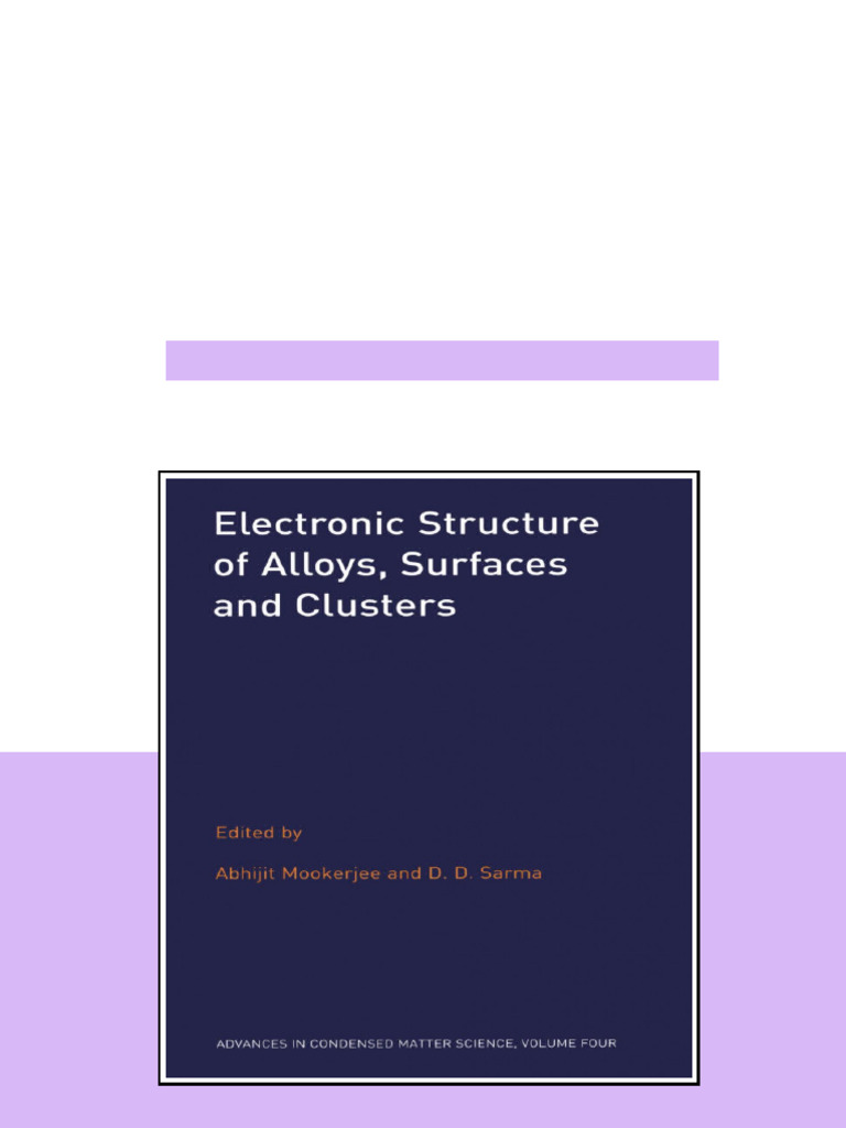 Electronic Structure Of Alloys Surfaces And Clusters 1st Edition ...