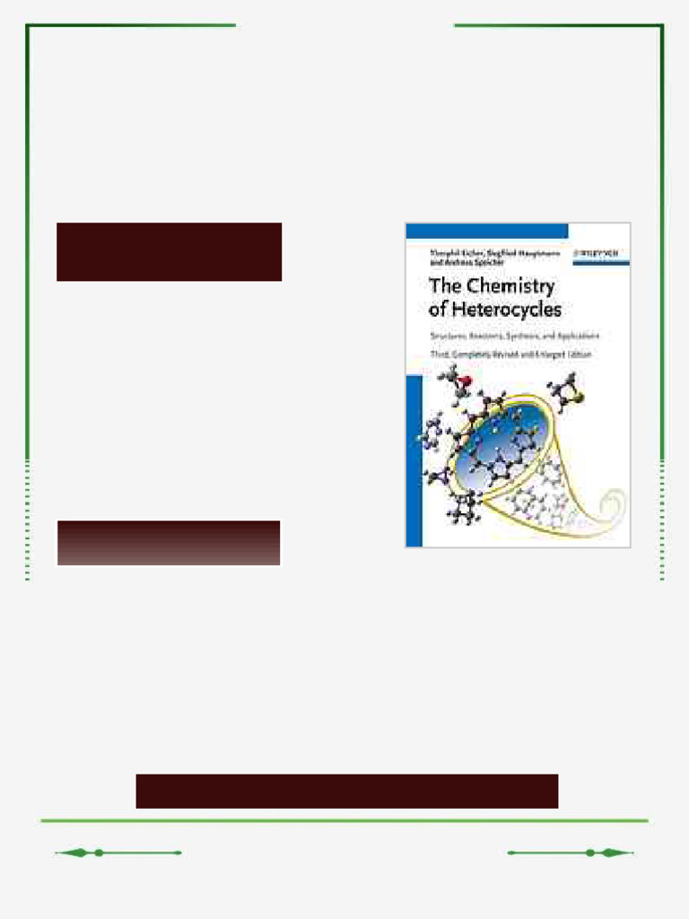 The chemistry of heterocycles structure reactions synthesis and ...