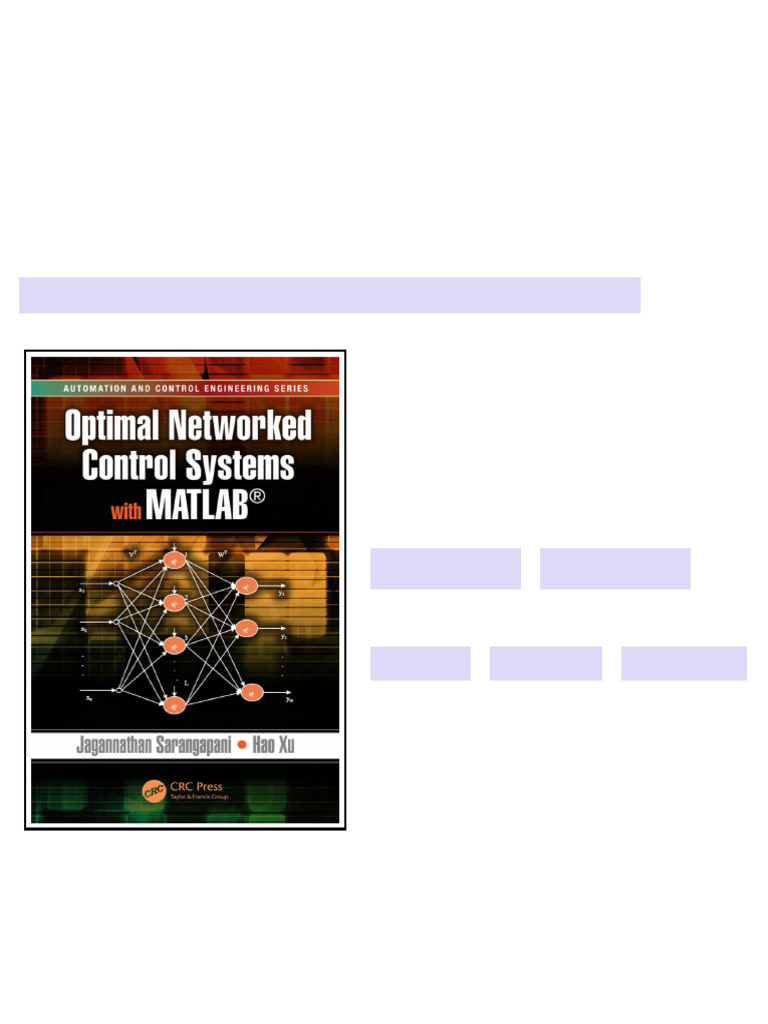 Optimal Networked Control Systems with MATLAB Sarangapani Jagannathan ...