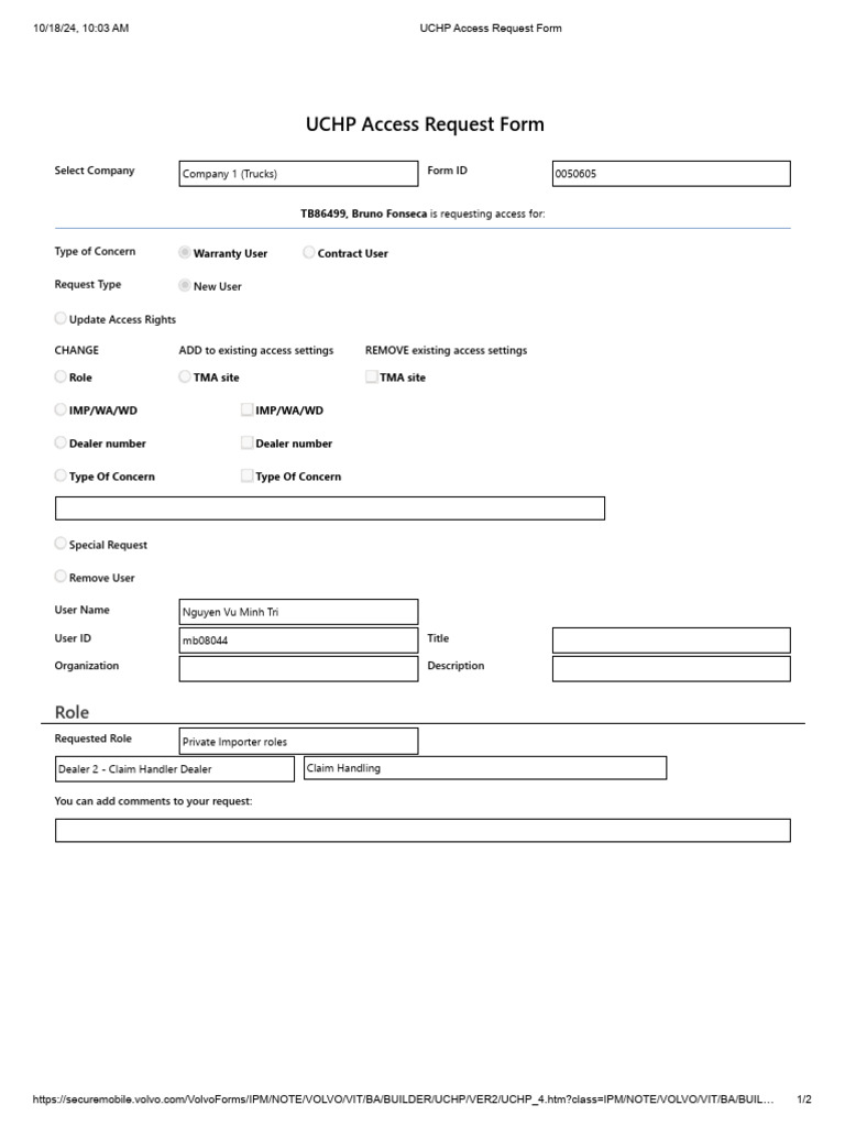 UCHP Access Request Form Guide | PDF | Computing