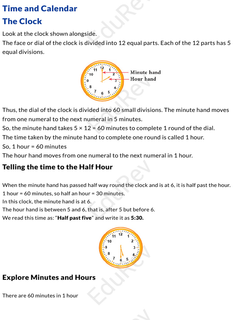 EduRev_Time and Calendar | PDF | Hour | Horology