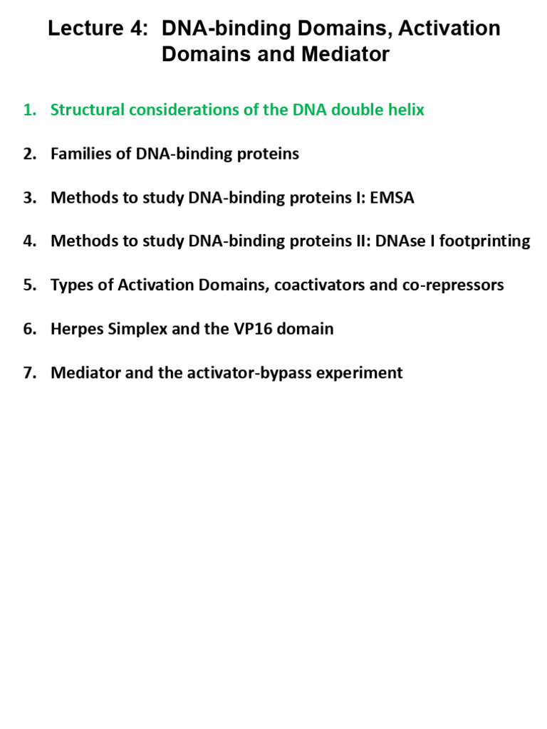 DNA-Binding Domains and Activation Mechanisms | PDF | Gel ...