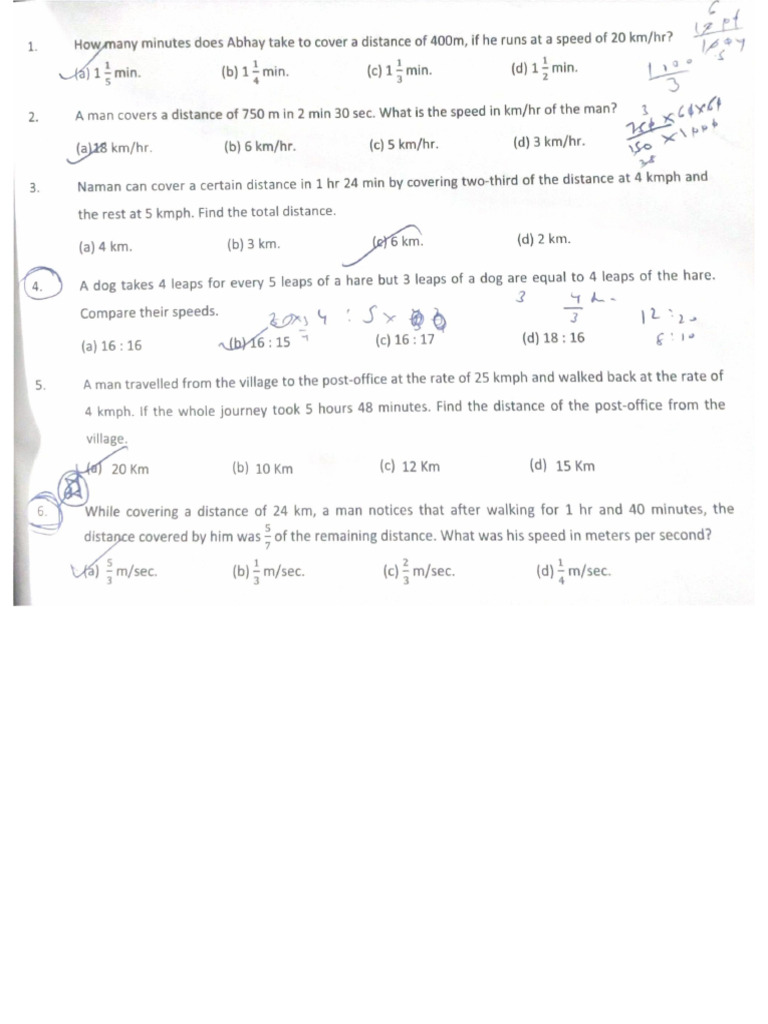 Speed Distance Time 1 | PDF