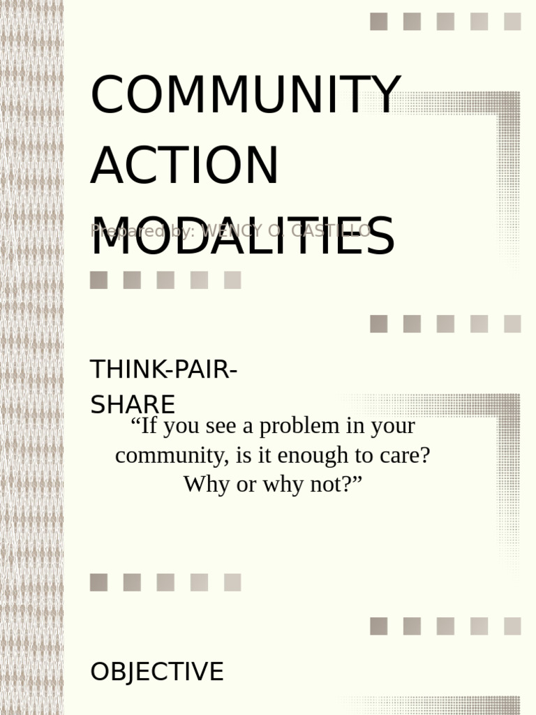 Community Action Modalities | PDF | Volunteering | Public Sphere