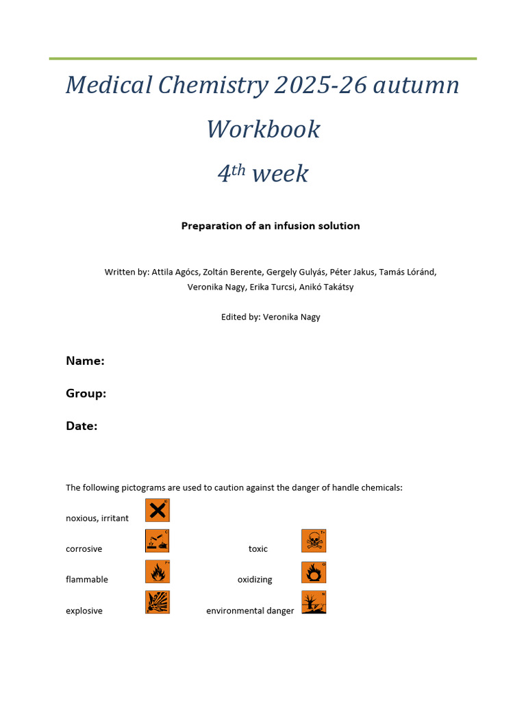 04 Workbook Infusion Solution 2025 | PDF | Stoichiometry | Intravenous ...