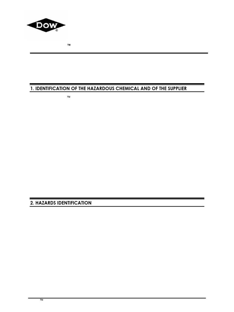 PAPI™ 27 Polymeric MDI Safety Data Sheet | PDF | Toxicity