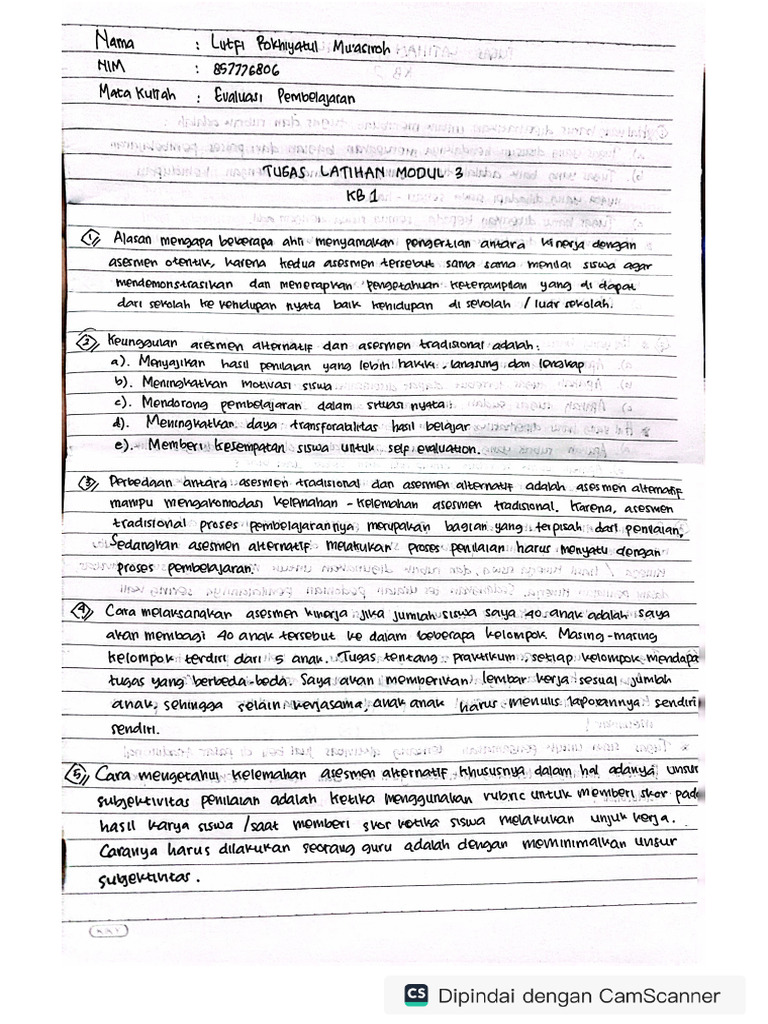 857776806-Lutfi Rokhiyatul-Latihan Modul 3 Dan 4 | PDF