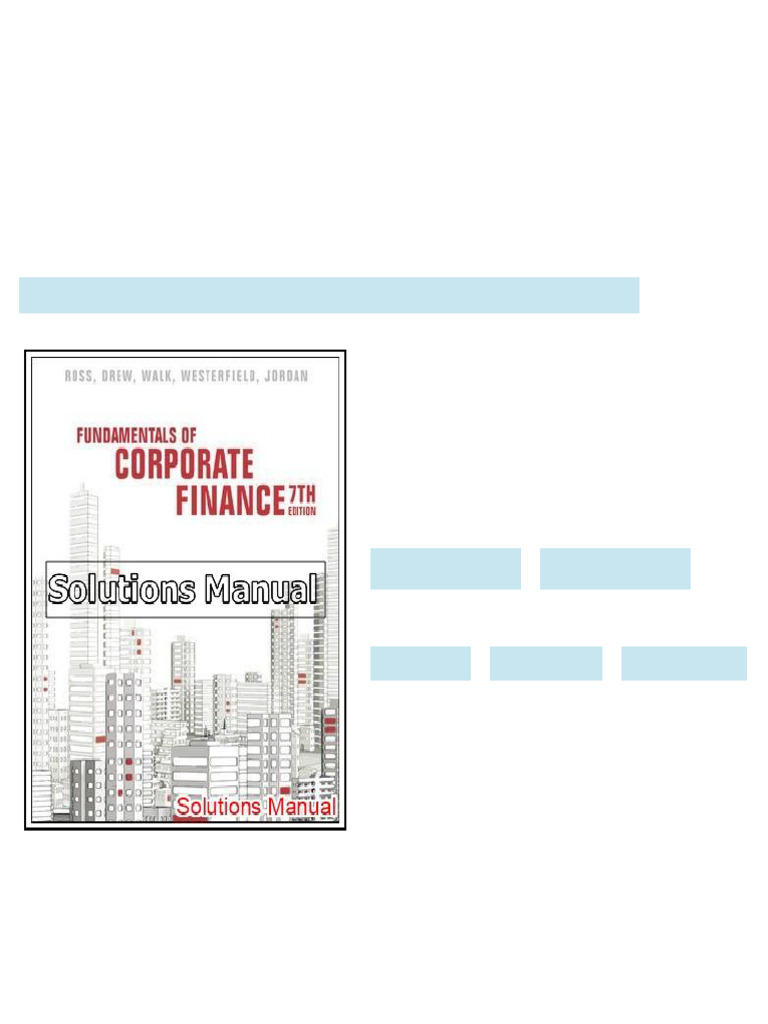 Fundamentals Of Corporate Finance 7th Edition Ross Solutions Manual ...