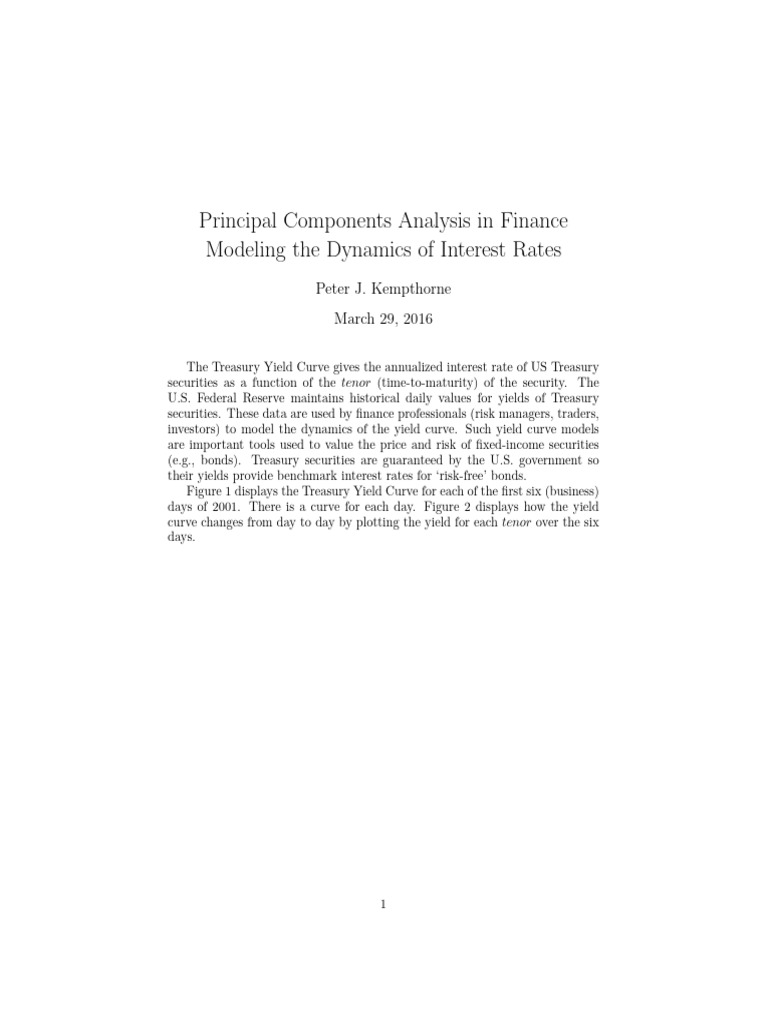 PCA for Treasury Yield Curve Analysis | PDF | Principal Component ...