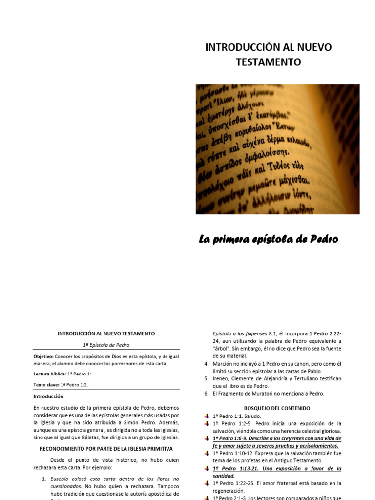 Introducción a la 1ª Epístola de Pedro | PDF | San Pedro | Teología