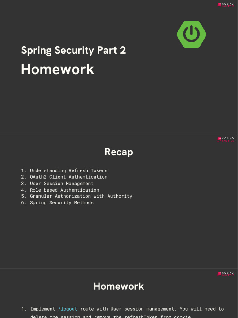 Homework for Spring Boot Security Part 2 a88914e081 | PDF