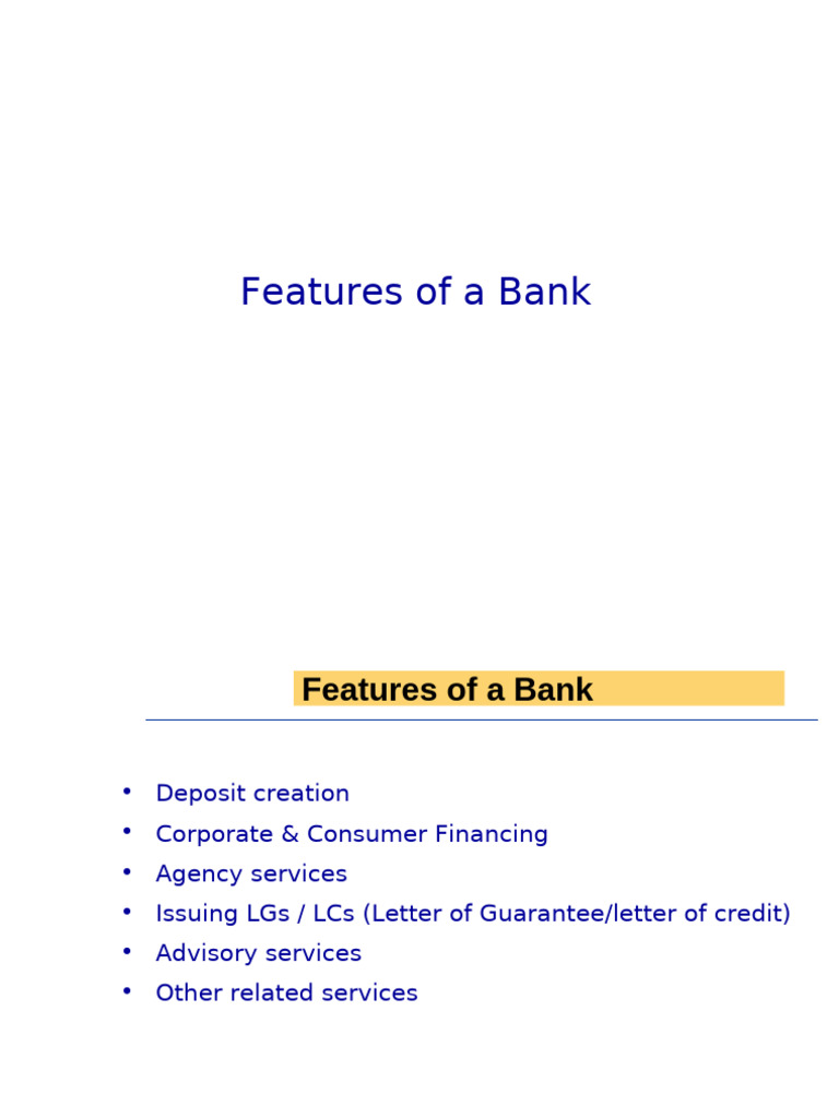 Key Features of Banking Services | PDF | Islamic Banking And Finance ...