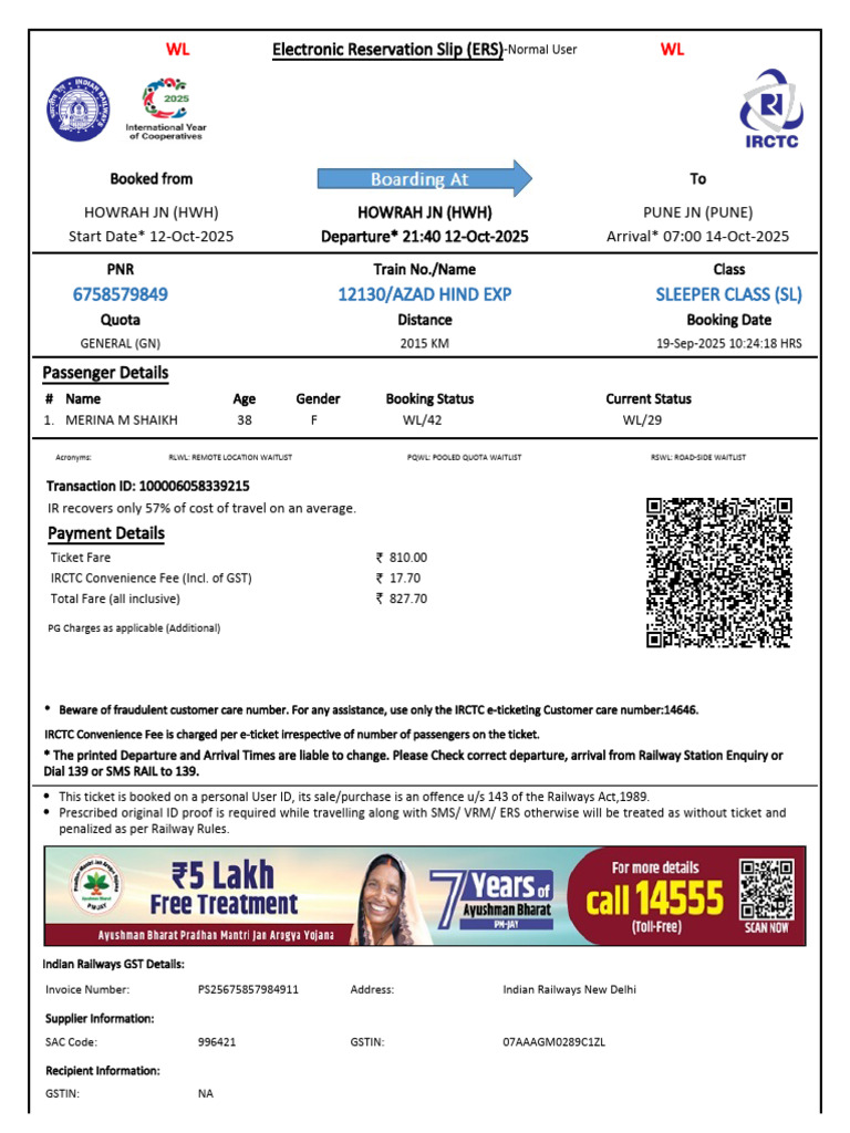 Ticket_6758579849 | PDF | Identity Document | Payments