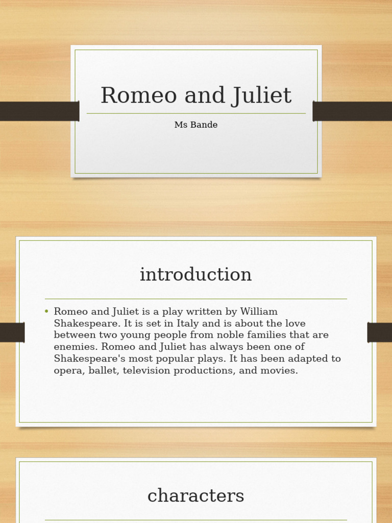 Romeo and Juliet: A Tragic Love Story | PDF | Characters In Romeo And ...