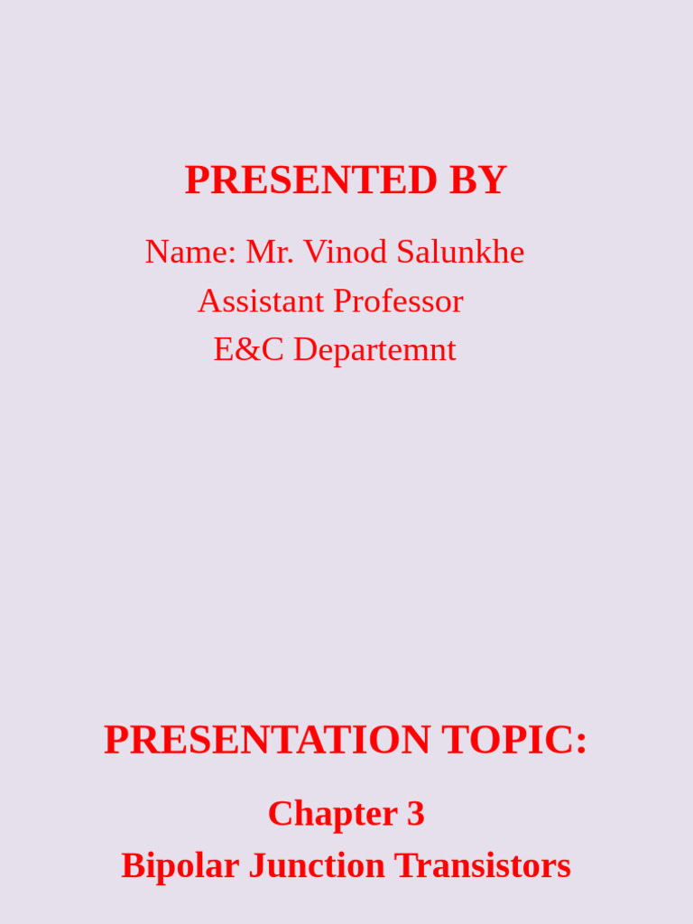 Bipolar Junction Transistors Overview | PDF | Bipolar Junction ...