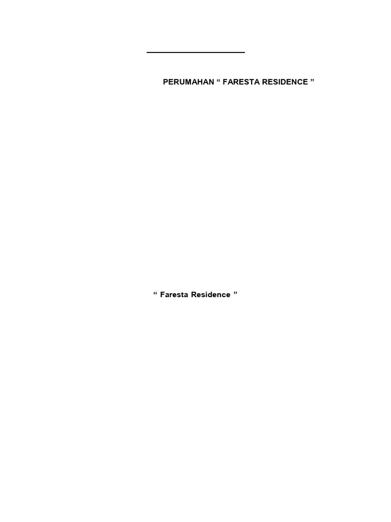 Surat Perintah Kerja Proyek Faresta Residence | PDF