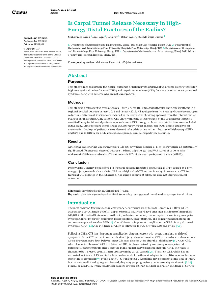 Is Carpal Tunnel Release Neces | PDF | Carpal Tunnel Syndrome | Hand