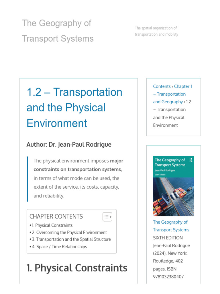 Transportation and Physical Environment | PDF | Transport | Canal