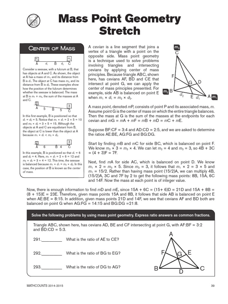 Mass Point Geometry in Triangles | PDF | Triangle | Euclid