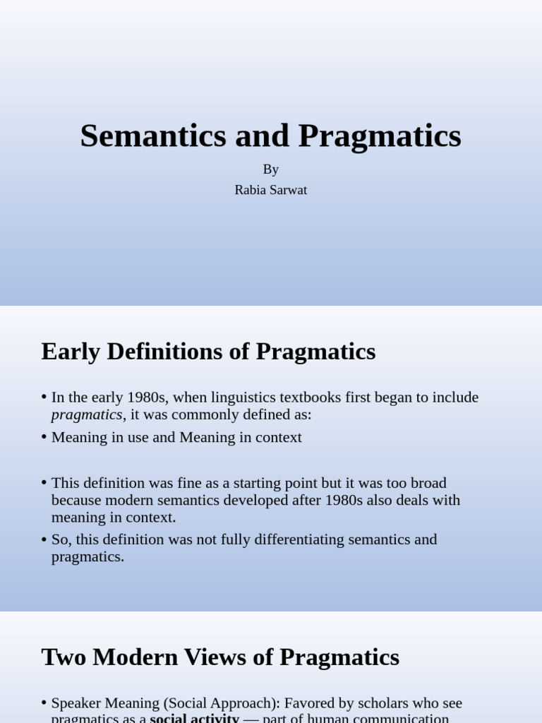 Understanding Semantics and Pragmatics | PDF | Semantics | Linguistics