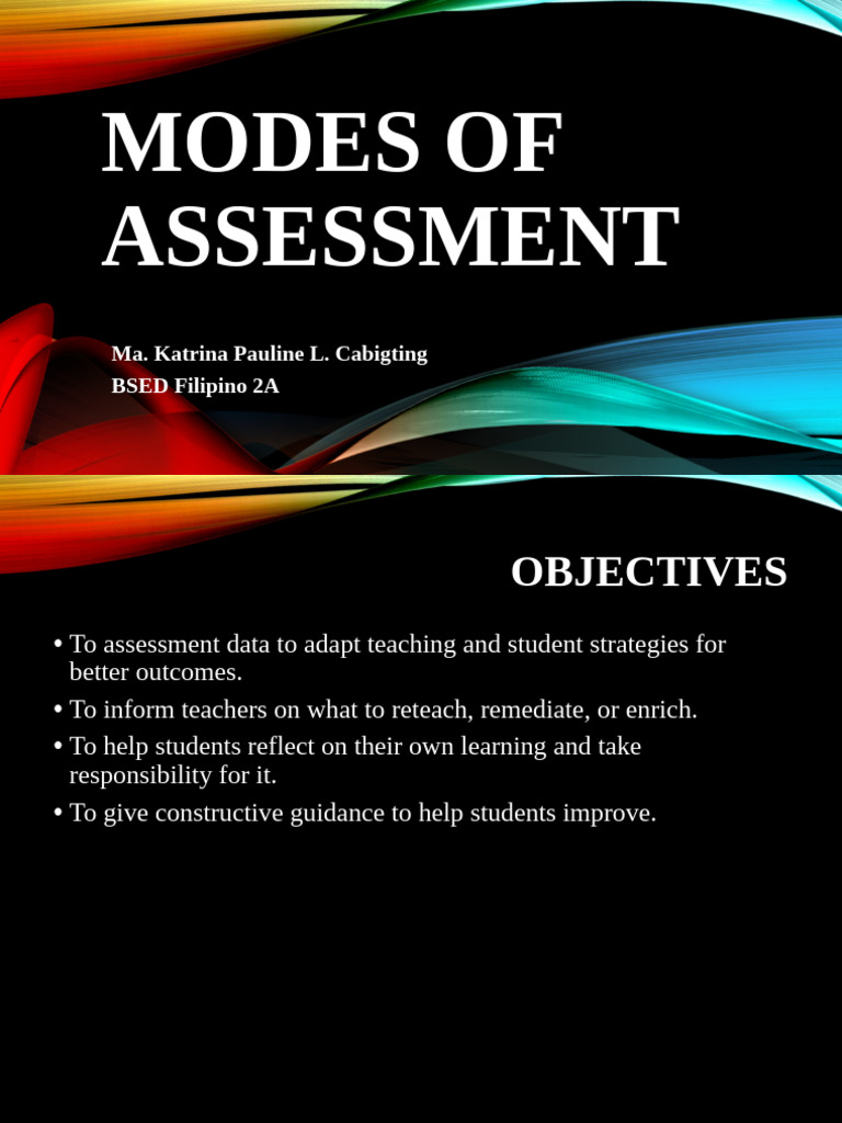 Modes of Assessment in Education | PDF
