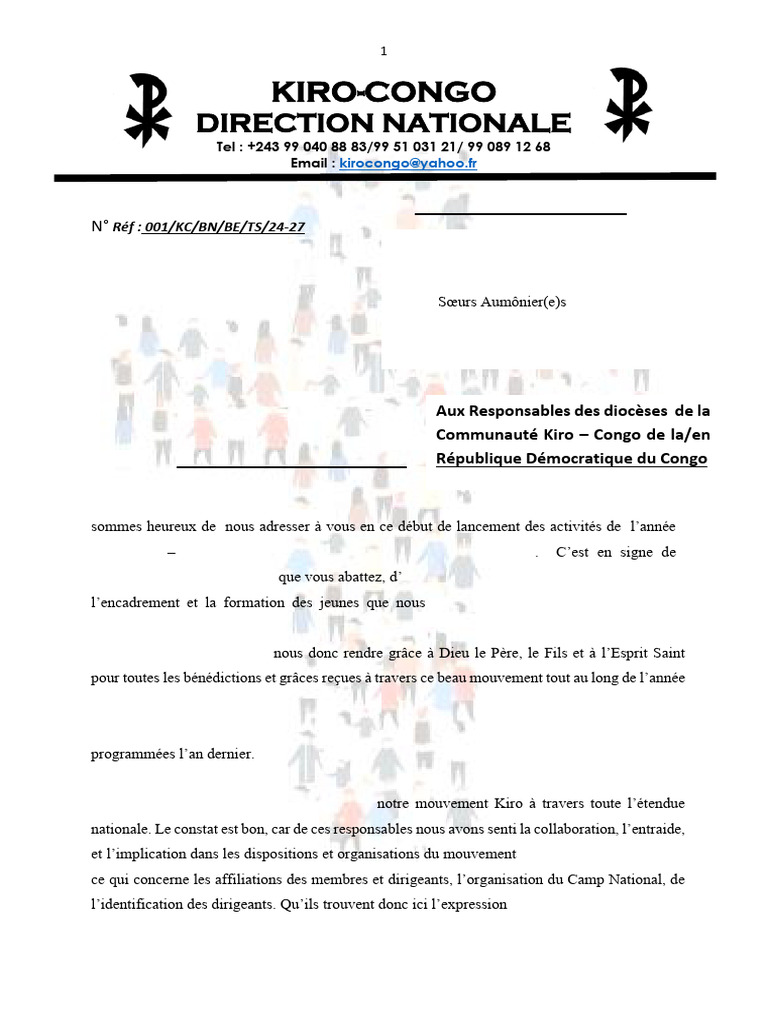 Dispositions Kiro 2025-2026 en RDC | PDF | Marie, mère de Jésus ...