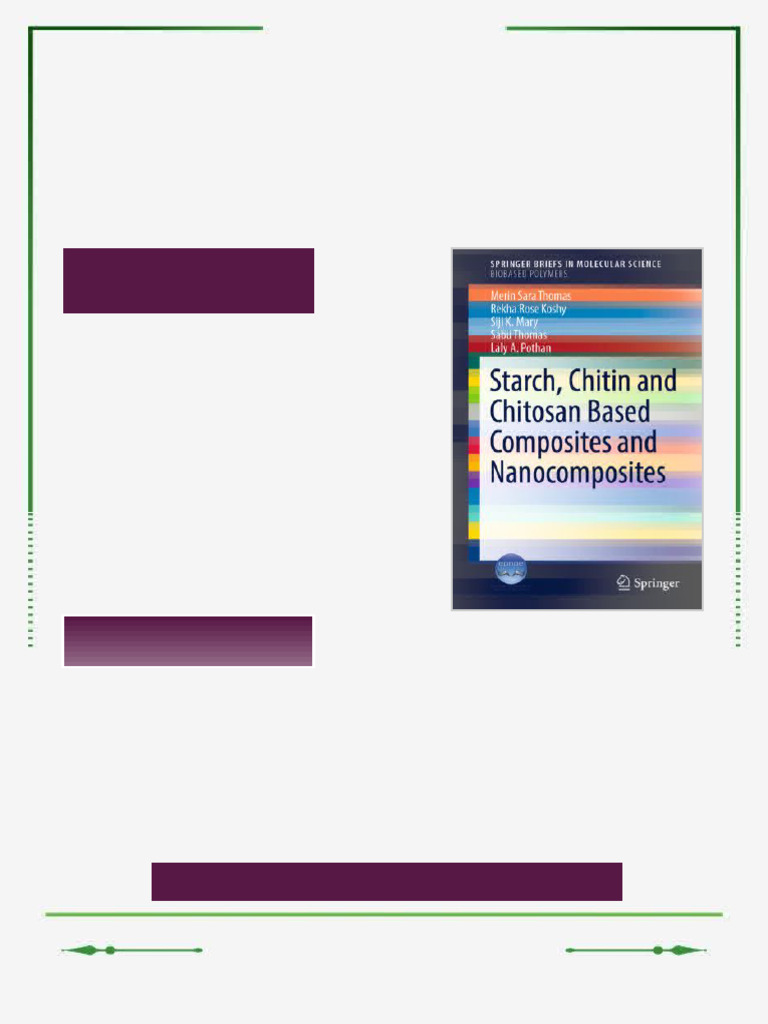 Starch Chitin and Chitosan Based Composites and Nanocomposites Merin ...