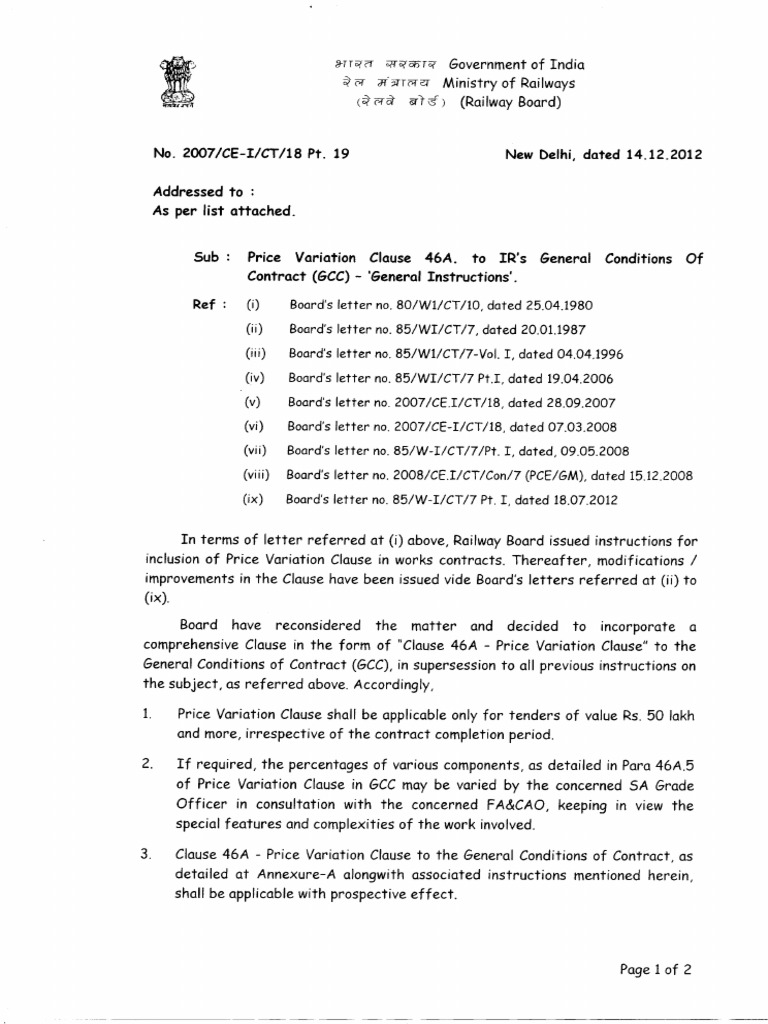 PVC Clause 46A To GCC | PDF