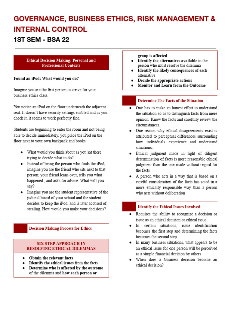 Ethical Decision-Making in Business | PDF | Decision Making | Risk